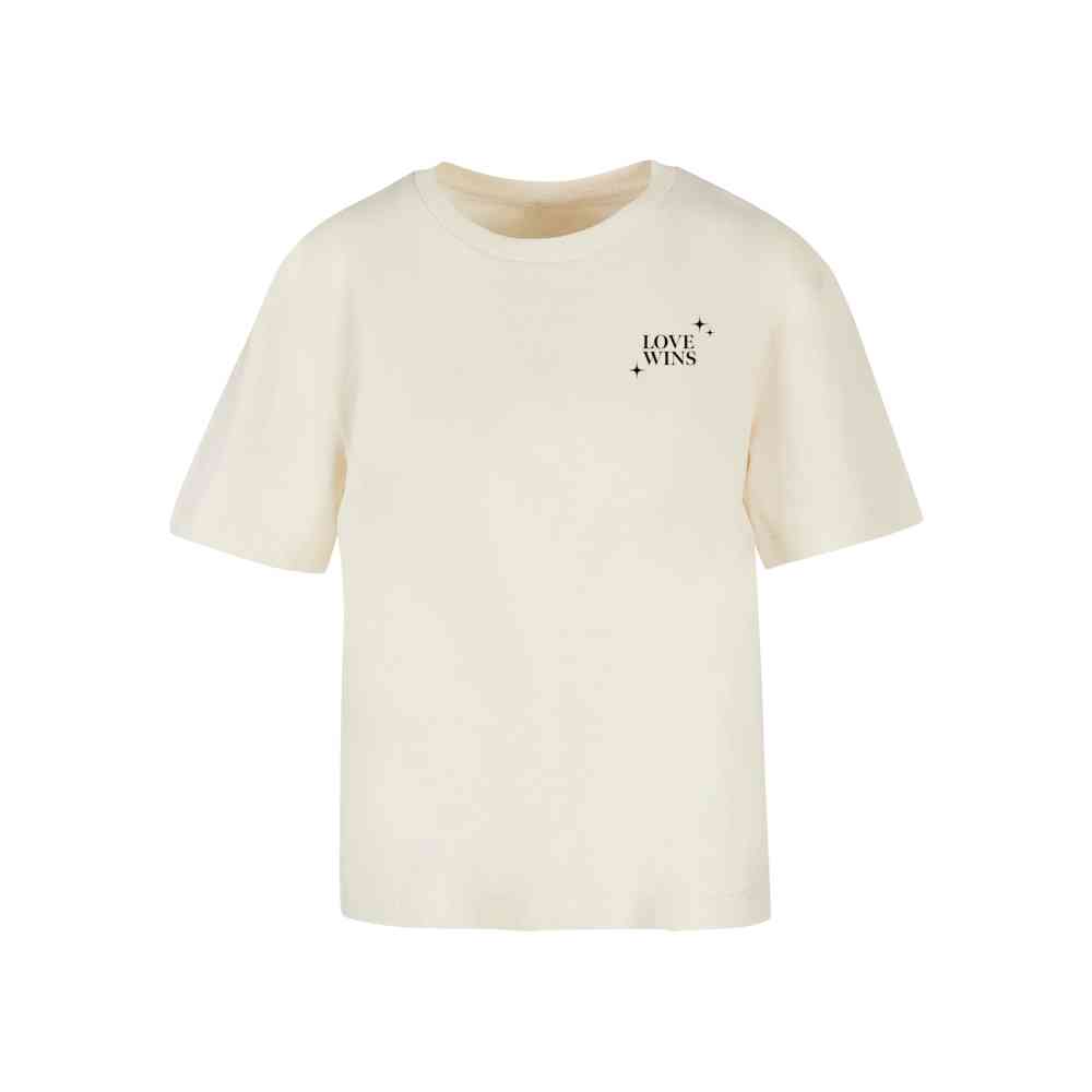 Miss Tee - Gradient Heart Pride Damen T-Shirt - Creme